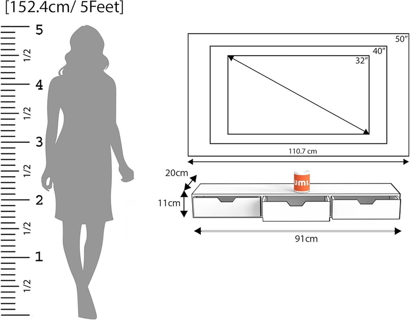 TV Table, 91 cm, Brown - KM-EG146-07