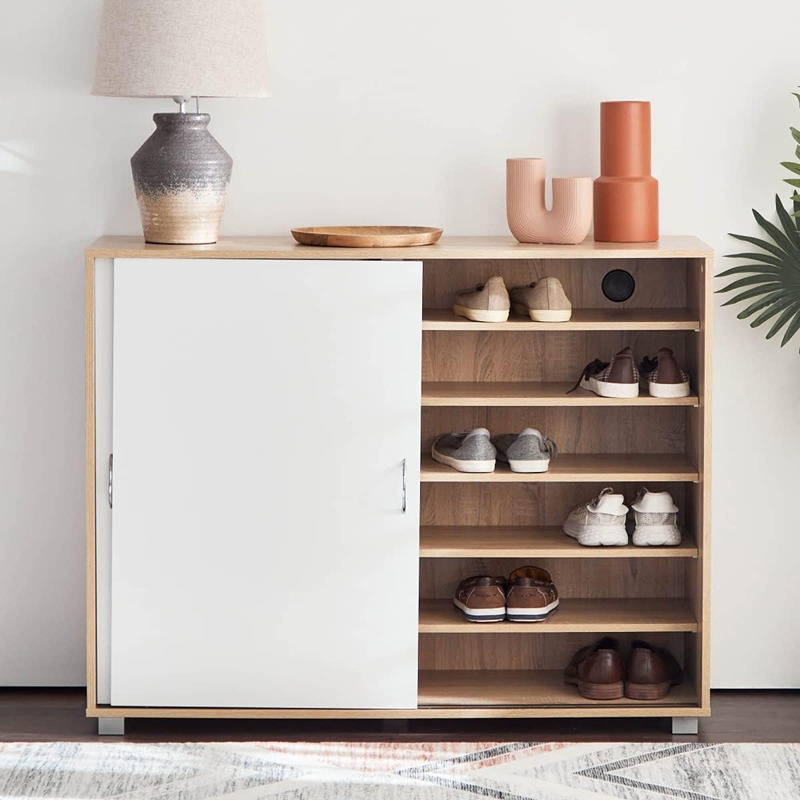 Shoe cabinet, 120 cm, white KM-EG146-70