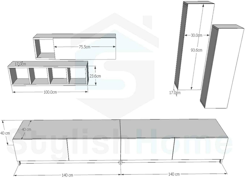 TV table, 195 cm, white - KM-EG146-72