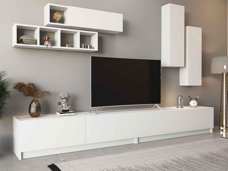TV table, 195 cm, white - KM-EG146-72