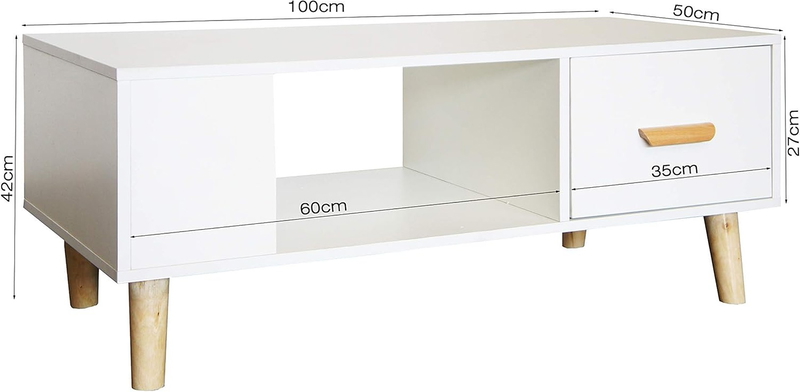Coffee table, 100 cm, white - KM-EG146-79