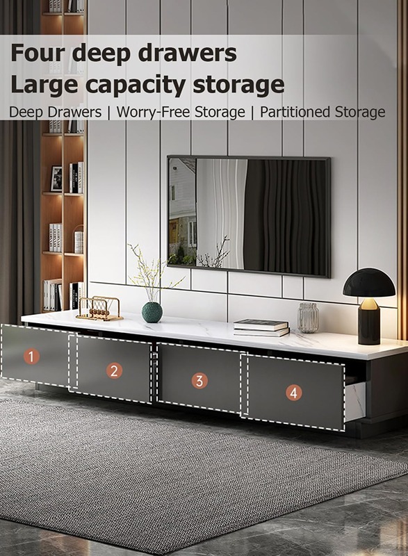 TV table, 140 cm, black - KM-EG146-80