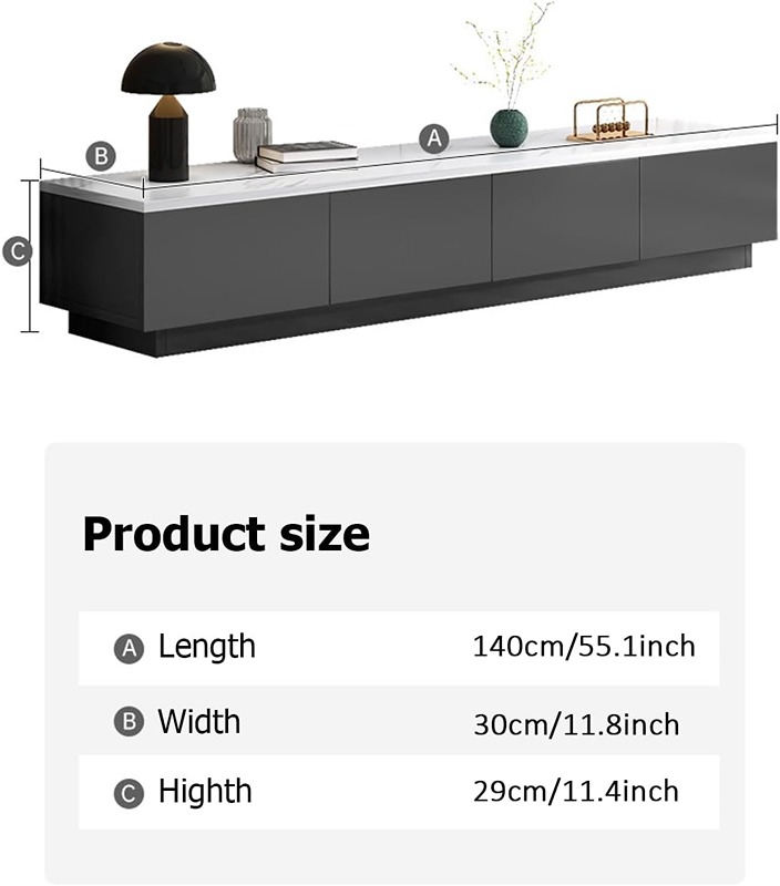 TV table, 140 cm, black - KM-EG146-80