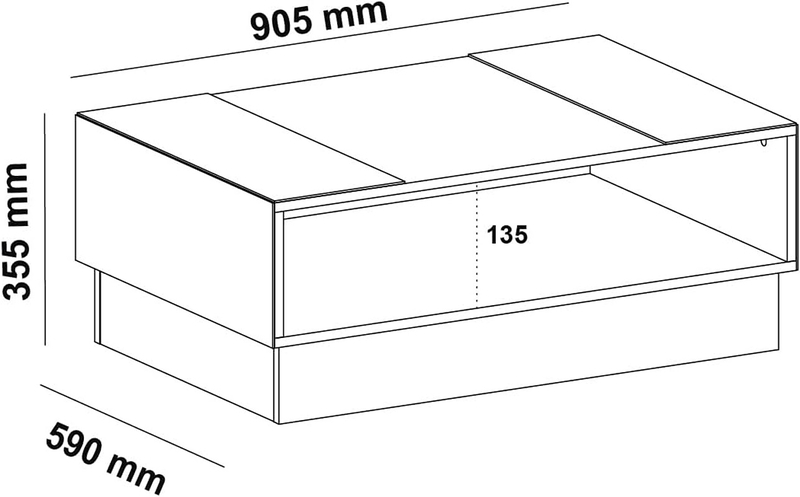 Coffee table, 90.5 cm, wood - KM-EG146-82