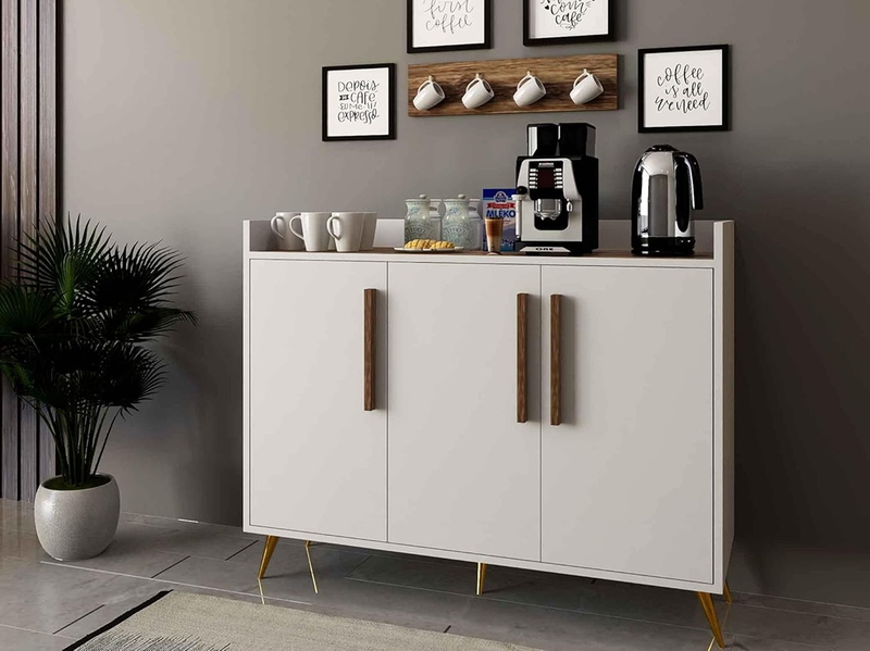 Coffee corner, 120 cm, white - KM-EG146-85