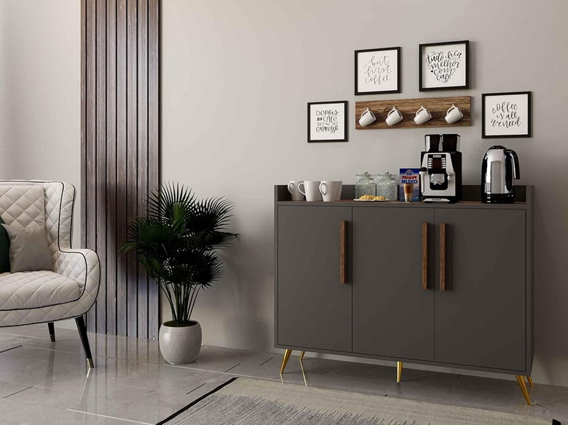 Coffee corner, 120 cm, black - KM-EG146-86
