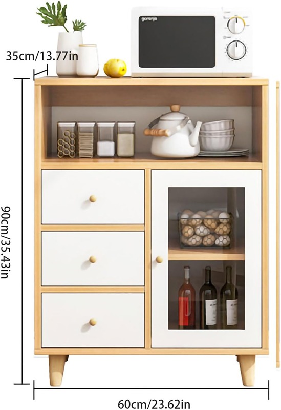 Coffee corner, 90 cm, white - wood - KM-EG146-88