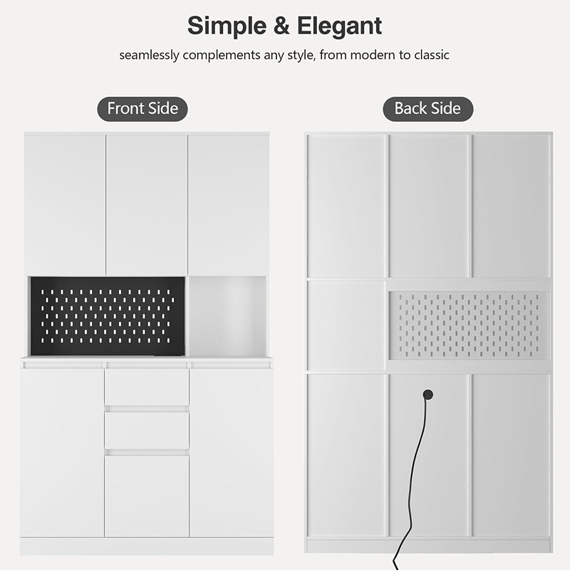 Kitchen storage cabinet, 188 cm, white - KM-EG146-91