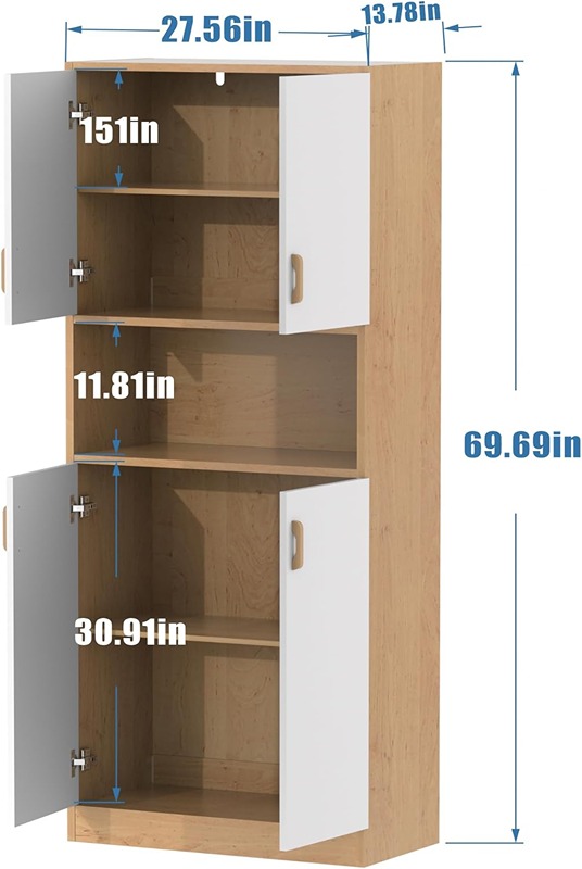 Kitchen storage cabinet, 177 cm, white - KM-EG146-95