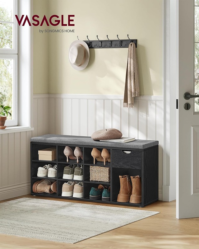 Shoe cabinet, 103.9 cm, black KM-EG146-96