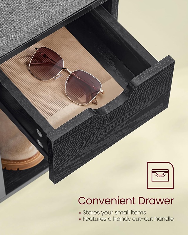 Shoe cabinet, 103.9 cm, black KM-EG146-96