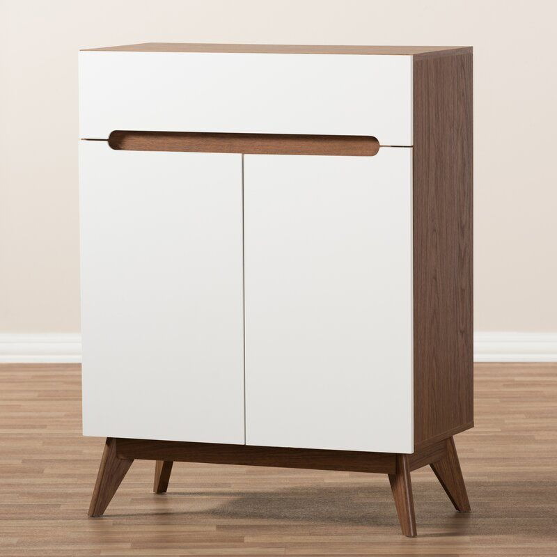 Shoe cabinet, 80 cm, Brown/White - KM-EG147-37