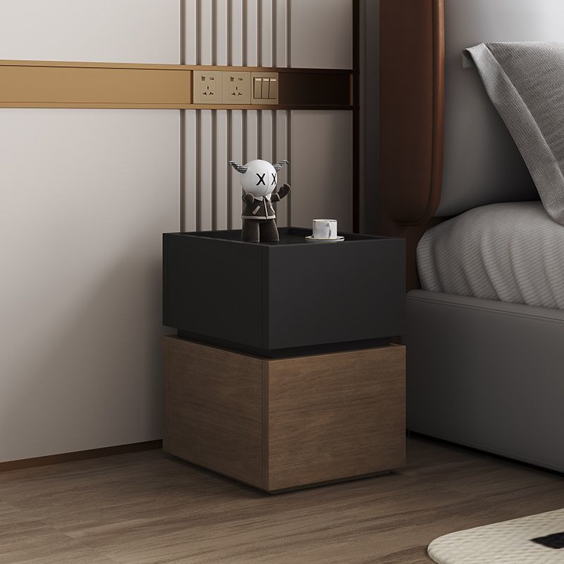 Nightstand, 40 cm, Black/Dark Wood - KM-EG147-52