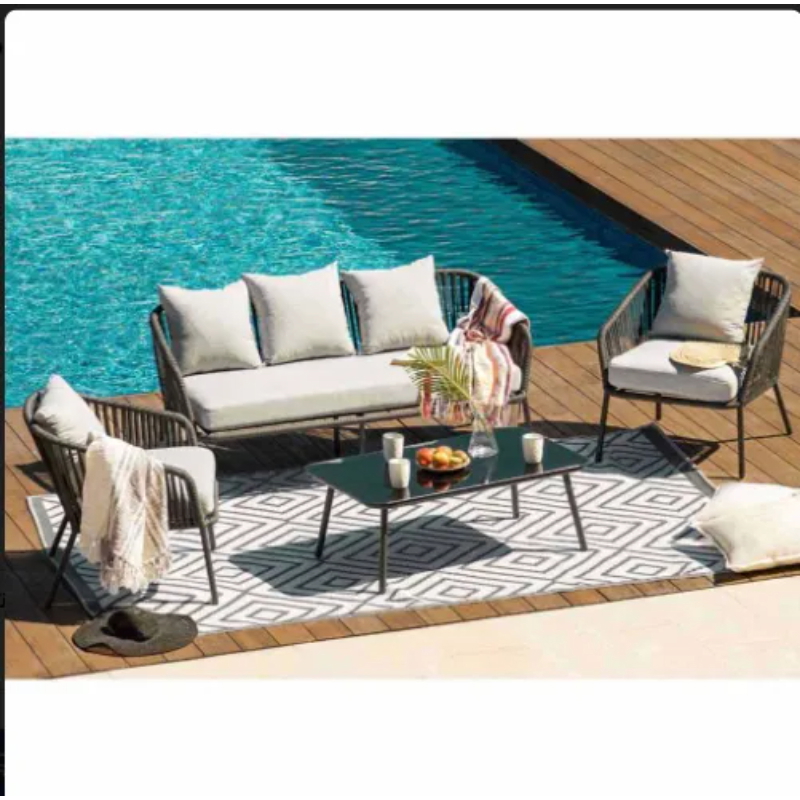 Outdoor Furniture Set 3 PCS, Grey - KM-EG92-44