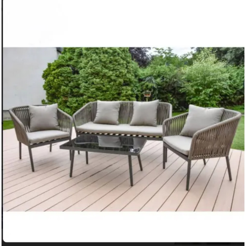 Outdoor Furniture Set 4 PCS, Grey - KM-EG92-49