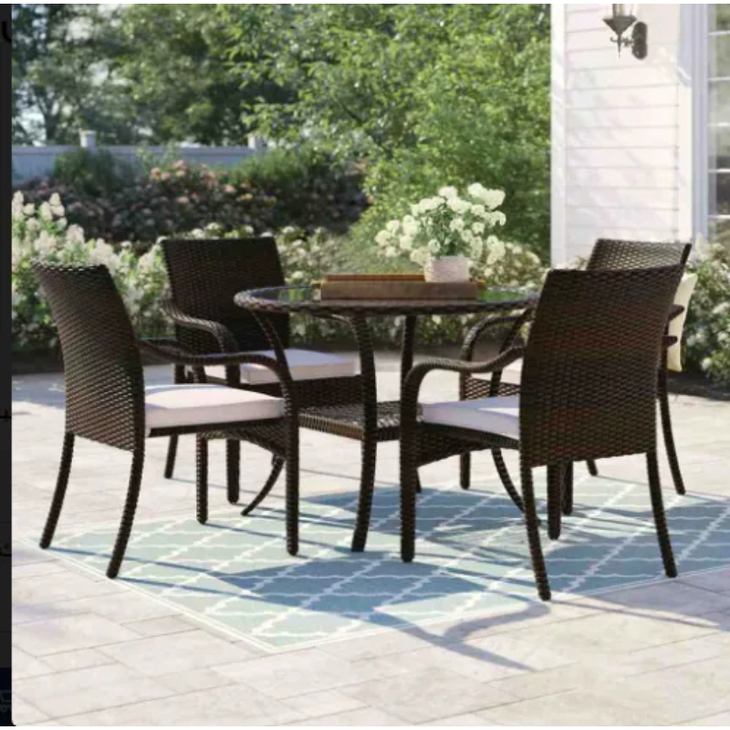 Outdoor Furniture Set 5 PCS, Brown - KM-EG92-51