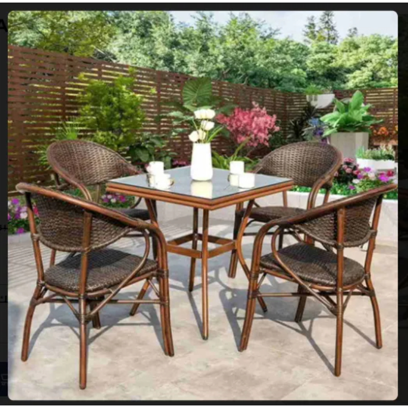 Outdoor Furniture Set 5 PCS, Brown - KM-EG92-52