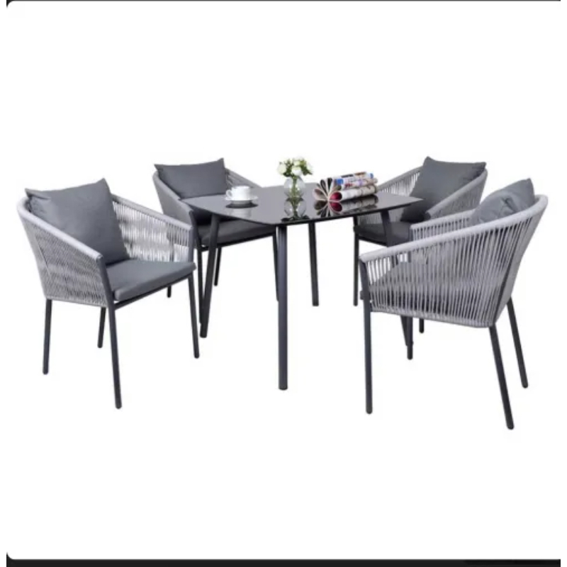 Outdoor Furniture Set 5 PCS, Grey - KM-EG92-53