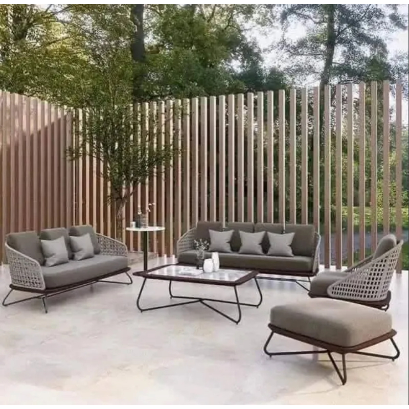 Outdoor Furniture Set 5 PCS, Grey - KM-EG92-54