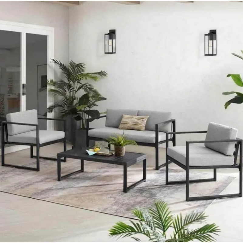 Outdoor Furniture Set 4 PCS, Black - KM-EG92-57
