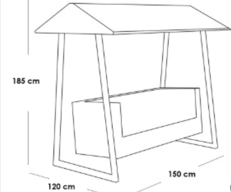 Outdoor swing, 150 cm, Beige - KM-EG92-62