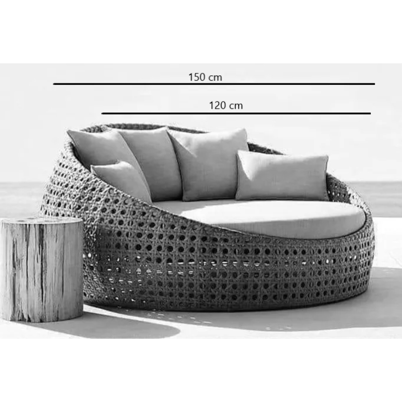 outdoor sofa, 120 cm, Black - KM-EG92-61