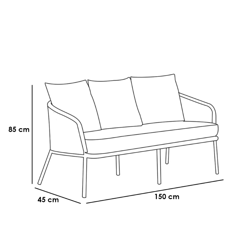 Outdoor Furniture Set 3 PCS, Grey - KM-EG92-44