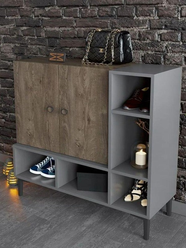 جزامة, 110 سم, رمادي و خشبي - KM-EG149-36