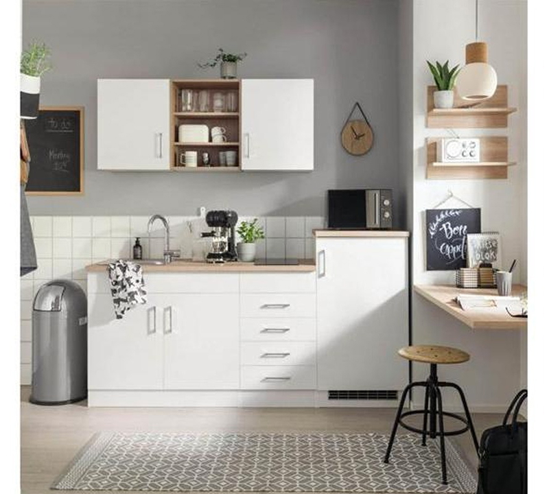 Kitchen storage cabinet, 210 cm, White - KM-EG149-51