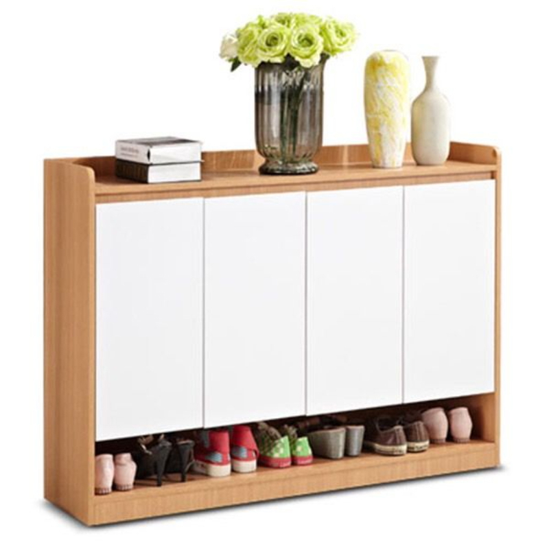 Shoe Cabinet, 120 cm, White / beige - KM-EG150-69