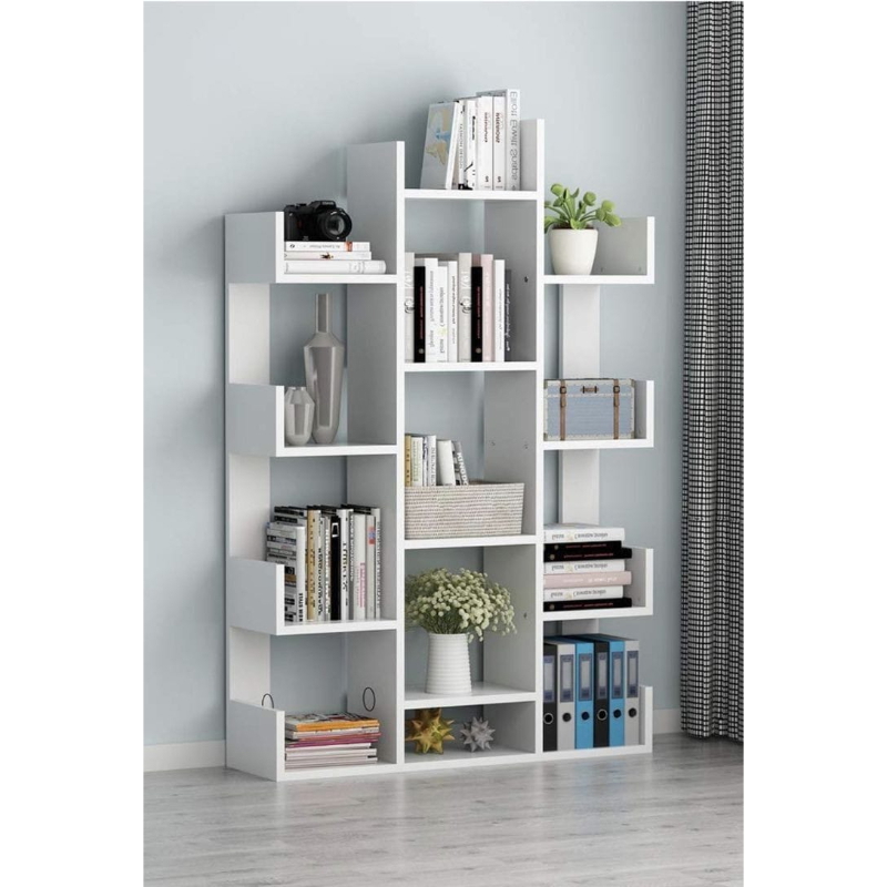 Bookcase, 140 cm, White - KM-EG150-67