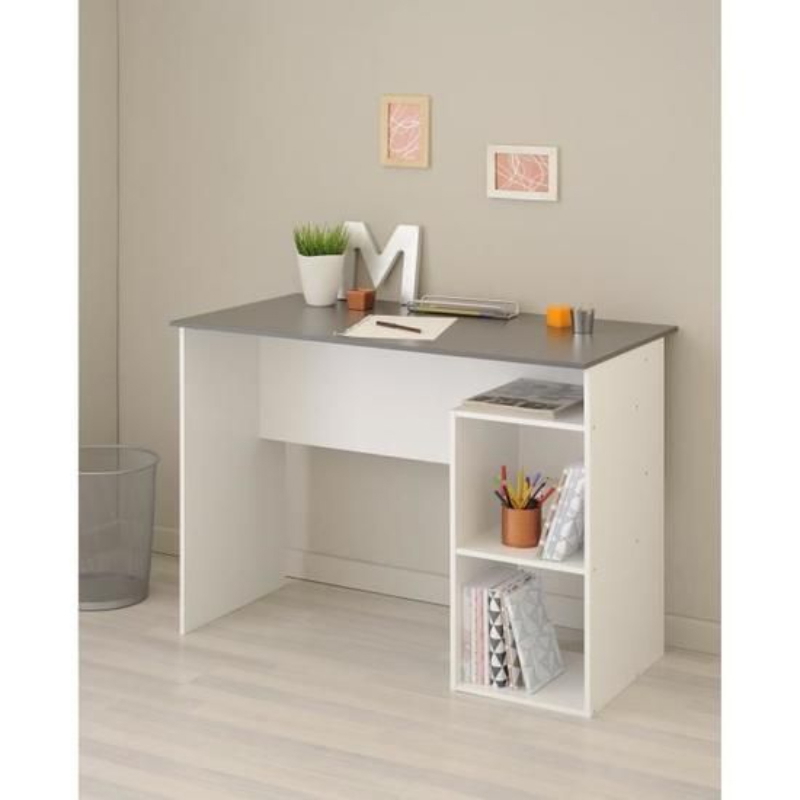 Desk, 90 cm, White / Black - KM-EG150-55