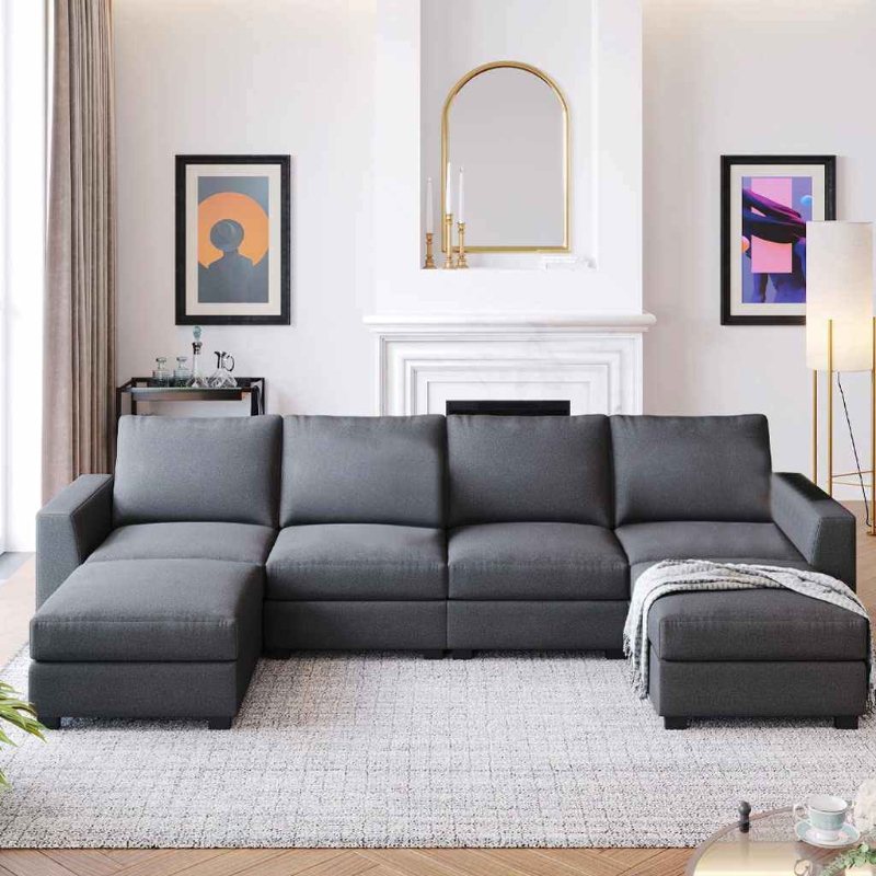 Sofa, 270 cm, Gray - KM-EG152-29