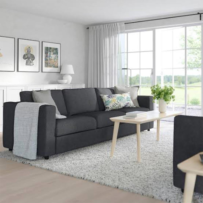 Sofa, 200 cm, Dark gray - KM-EG152-24
