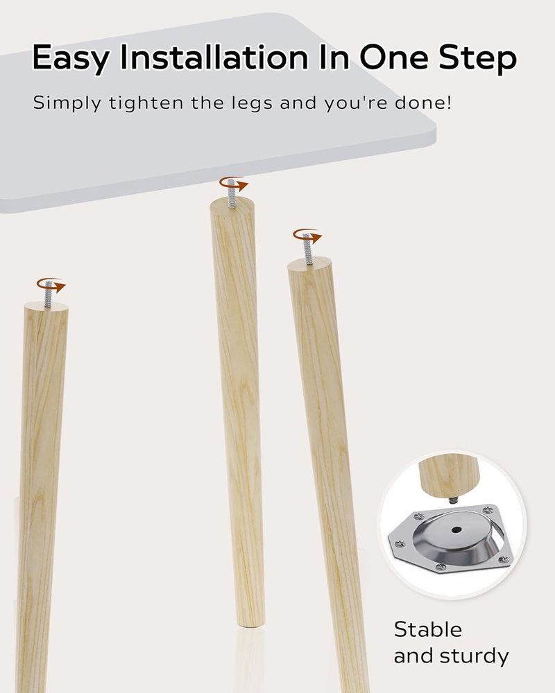 طاولة جانبية, 40 سم, أبيض/خشبي - KM-EG134-54