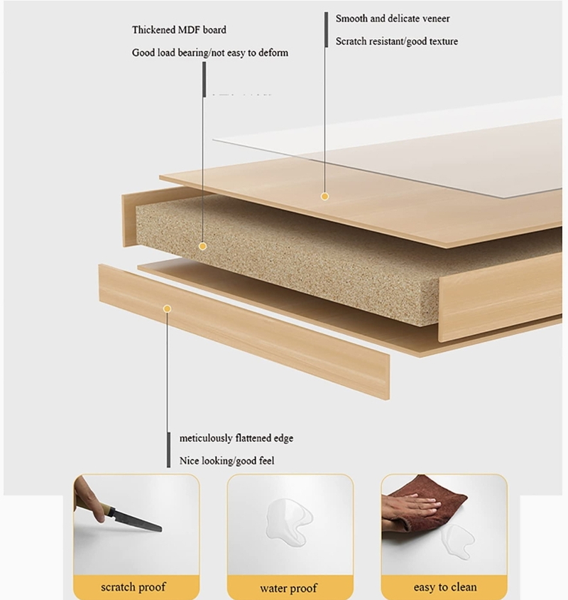 طاولة قهوة, مقاسات متعددة, أبيض/خشبي - KM-EG134-55