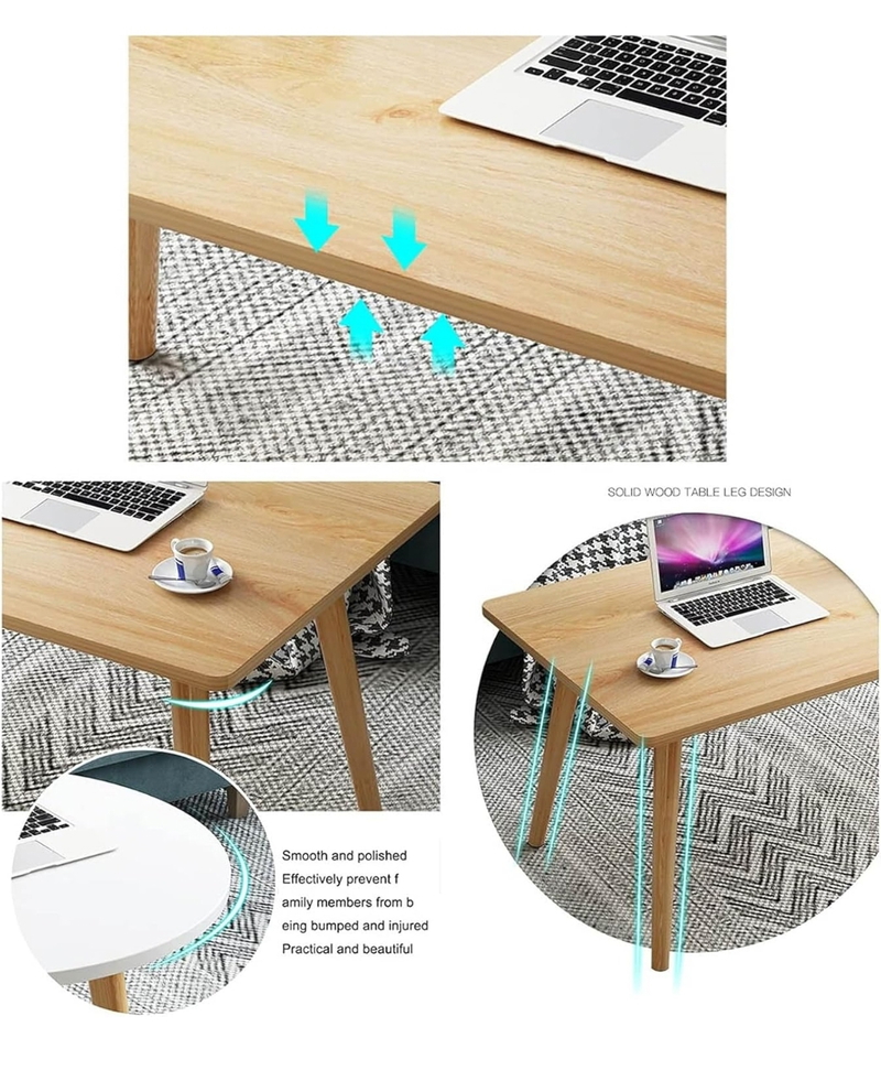 طاولة قهوة, مقاسات متعددة, أبيض/خشبي - KM-EG134-55