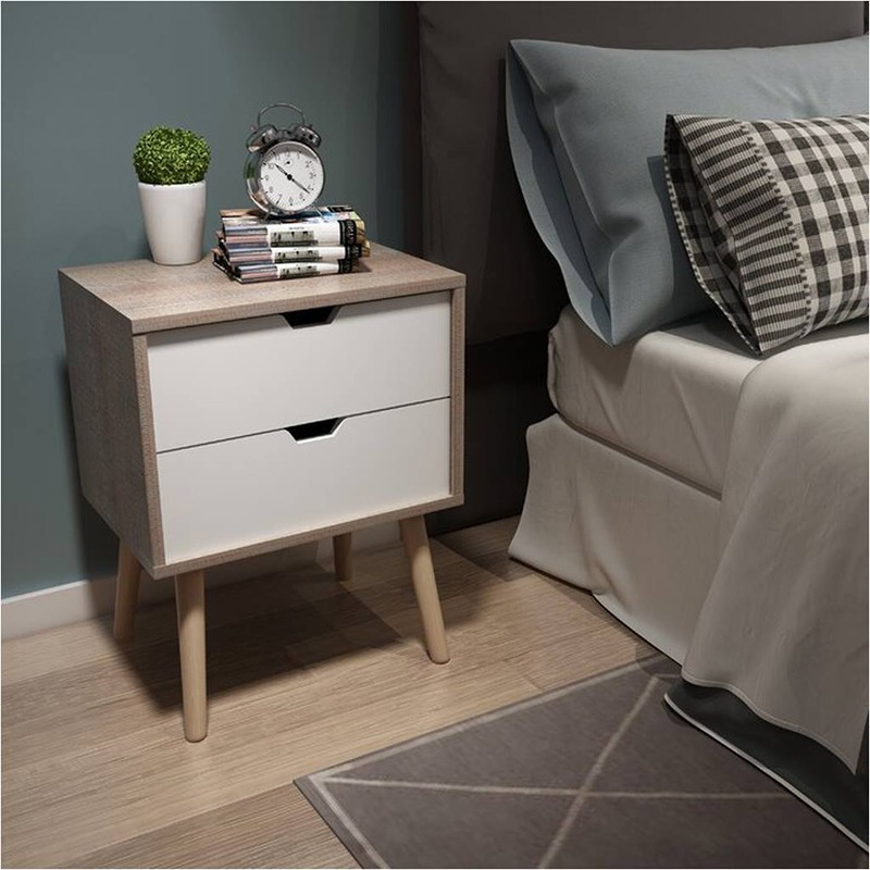 Nightstand, 60 cm, White - KM-EG154-19