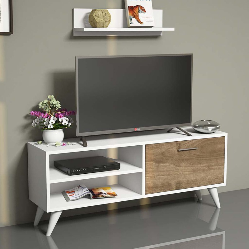 TV Unit, 110 cm, White/beige - KM-EG154-33