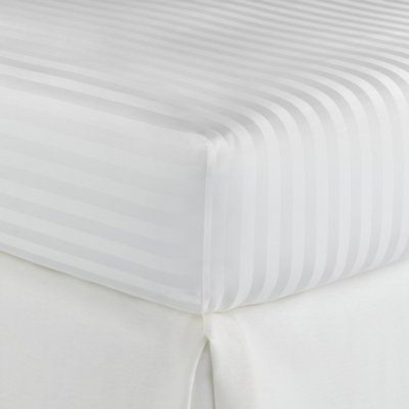 Stripe fitted sheet, Multiple sizes, White - KM-EG156-26