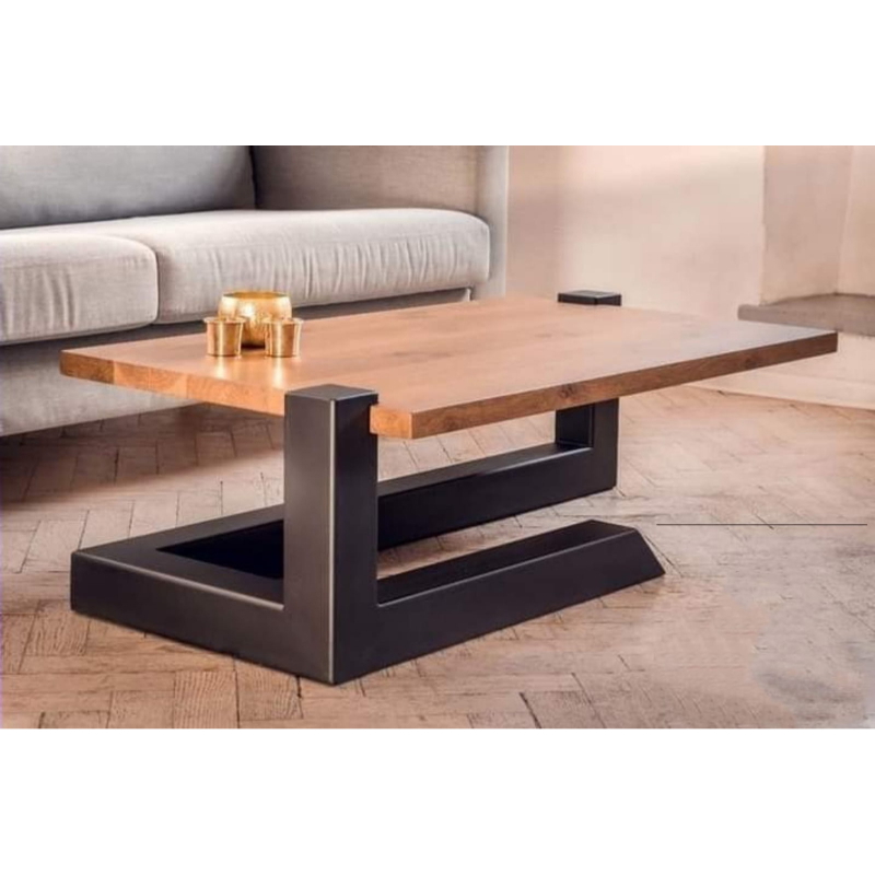 Coffee table, 100 cm, Black/Dark Beige - KM-EG157-5