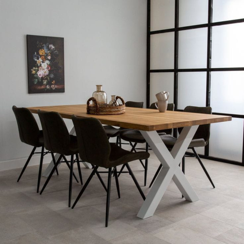 Dining table, 180 cm, White/dark beige - KM-EG157-23