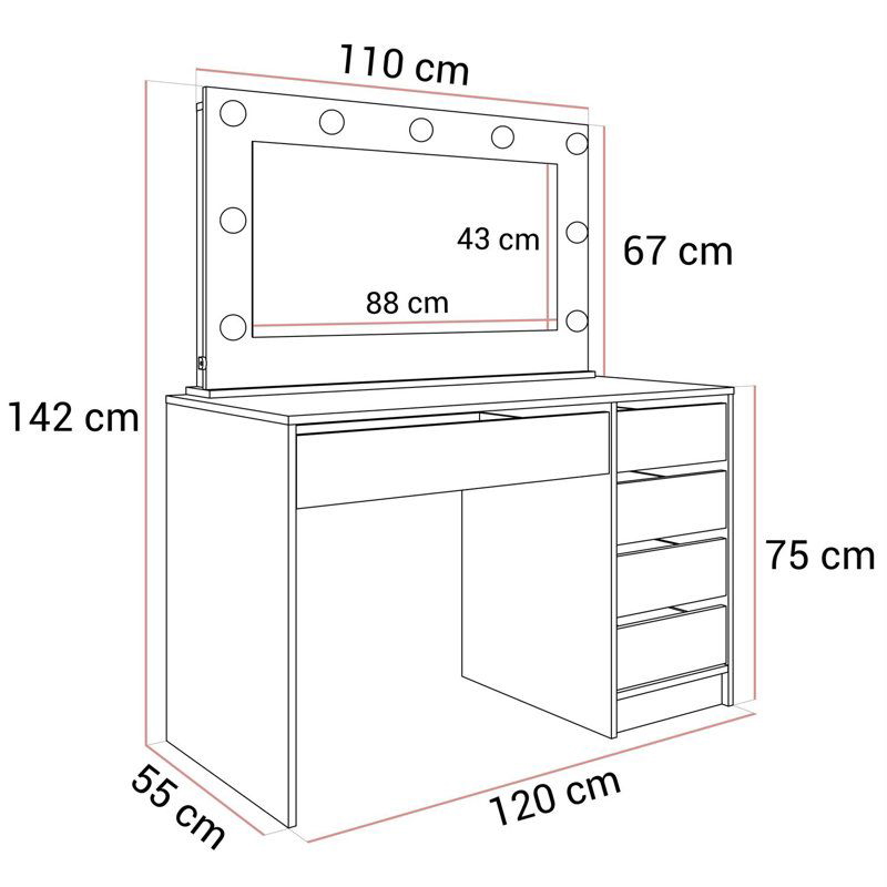 Dresser, 120 cm, White - KM-EG147-70