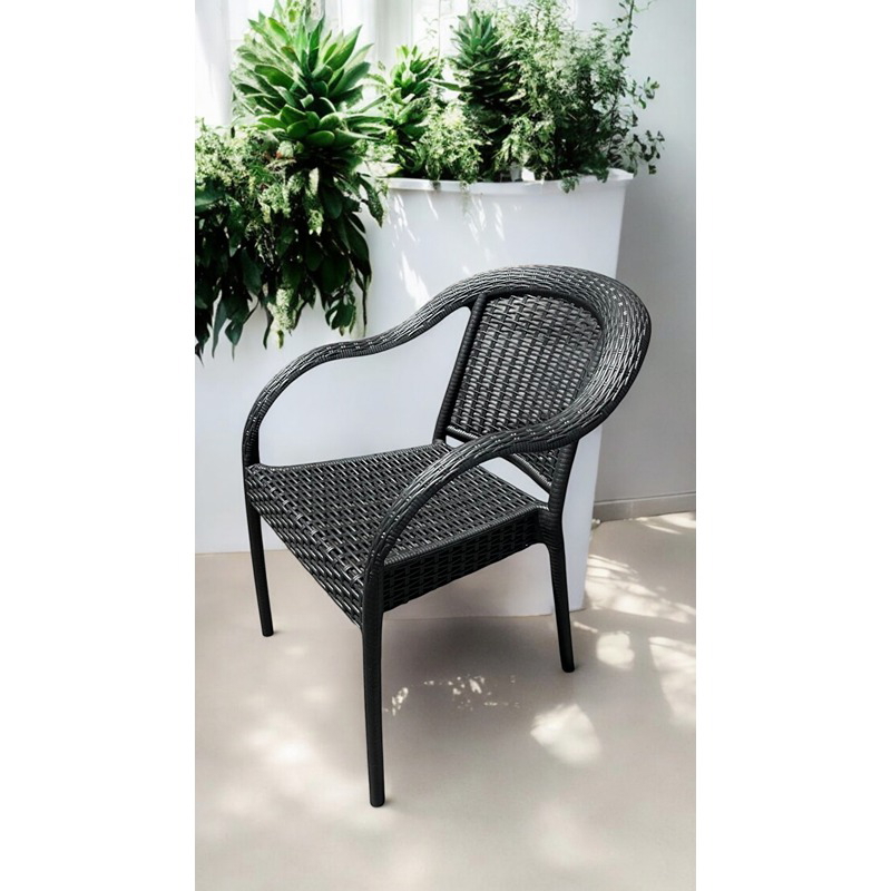 طقم جلوس خارجي, 5 قطع, أسود - KM-EG159-66