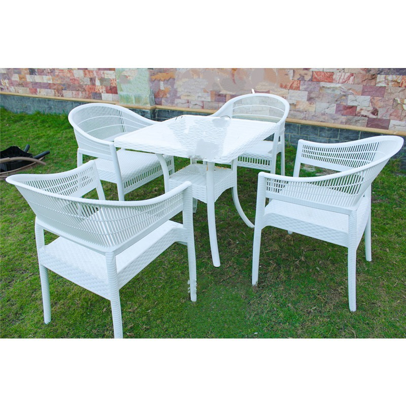 طقم جلوس خارجي, 5 قطع, أبيض - KM-EG159-70