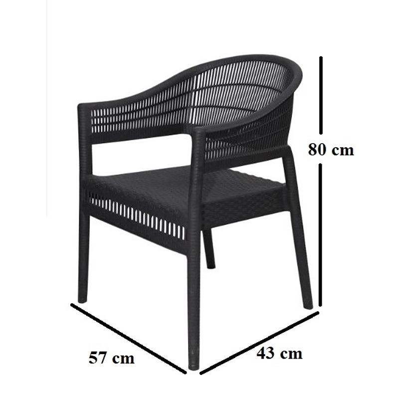 طقم جلوس خارجي, 7 قطع, أسود - KM-EG159-72