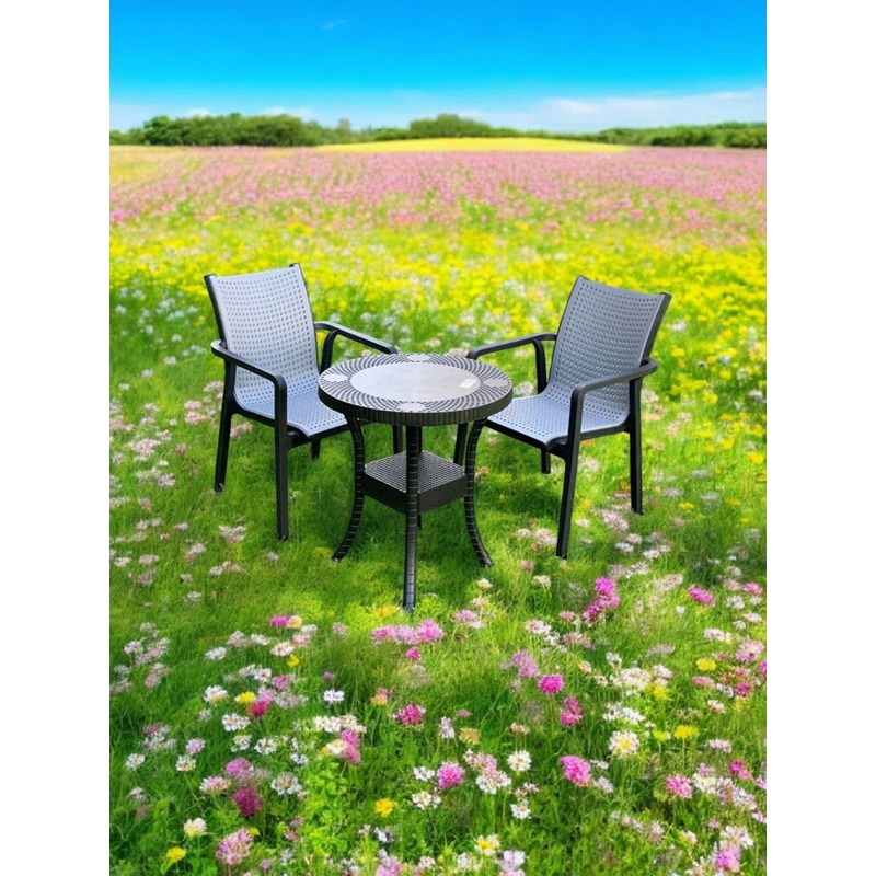 طقم جلوس خارجي, 3 قطع, ألوان متعددة - KM-EG159-75