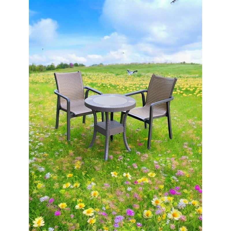 طقم جلوس خارجي, 3 قطع, ألوان متعددة - KM-EG159-75