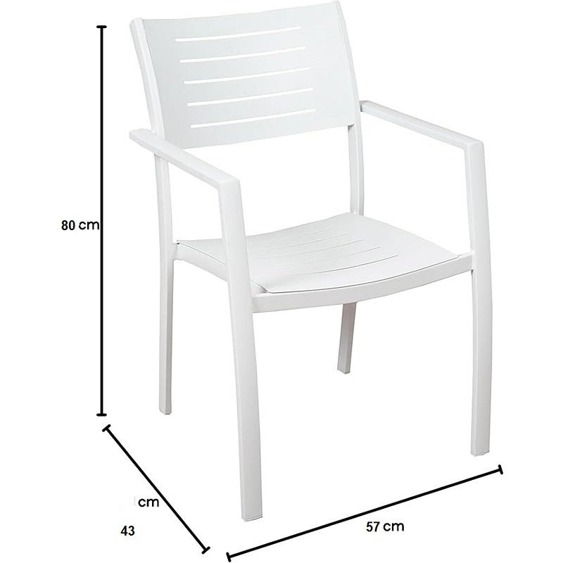 طقم جلوس خارجي, 5 قطع, أبيض - KM-EG159-77