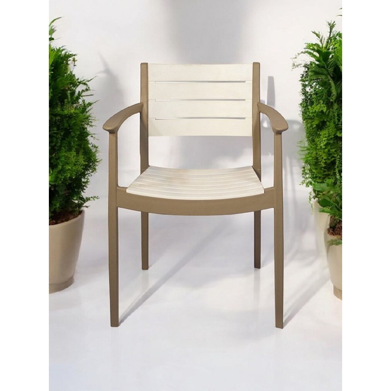 طقم جلوس خارجي, 5 قطع, كافية/أبيض - KM-EG159-86